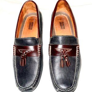 Johnson & Murphy 2 Tone Sheepskin Leather Loafers  10 1/2